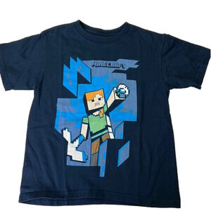 𝅺Boy's Minecraft Navy Blue T-Shirt